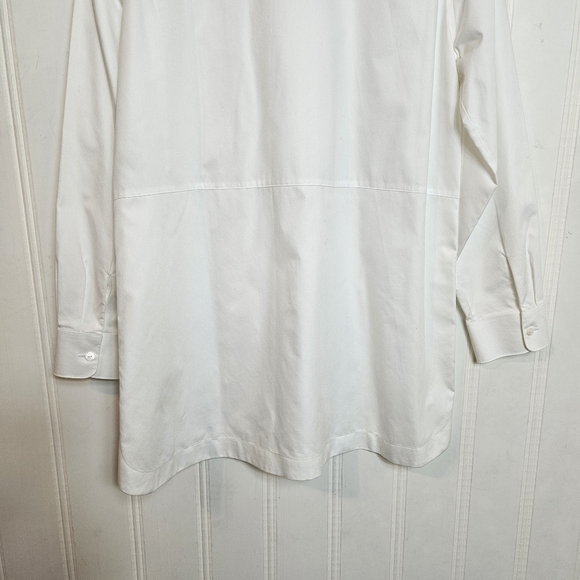 Foxcroft Top Womens Size 14 White Heritage Non-Iron Oxford Tunic Relaxed Shirt - Picture 10 of 15